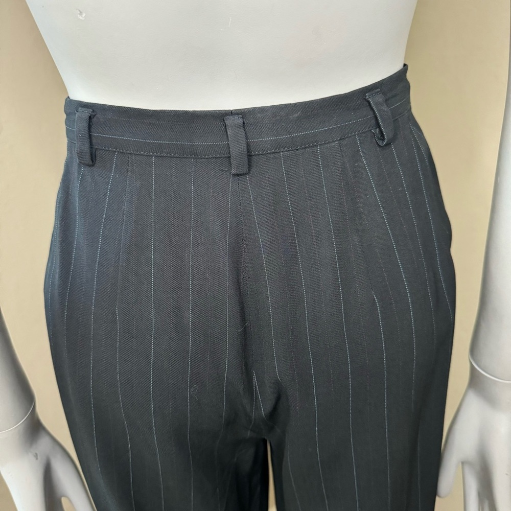 GIORGIO ARMANI Vintage Wool Crepe Blue Pinstripe Dress Pants - Picture 12 of 16